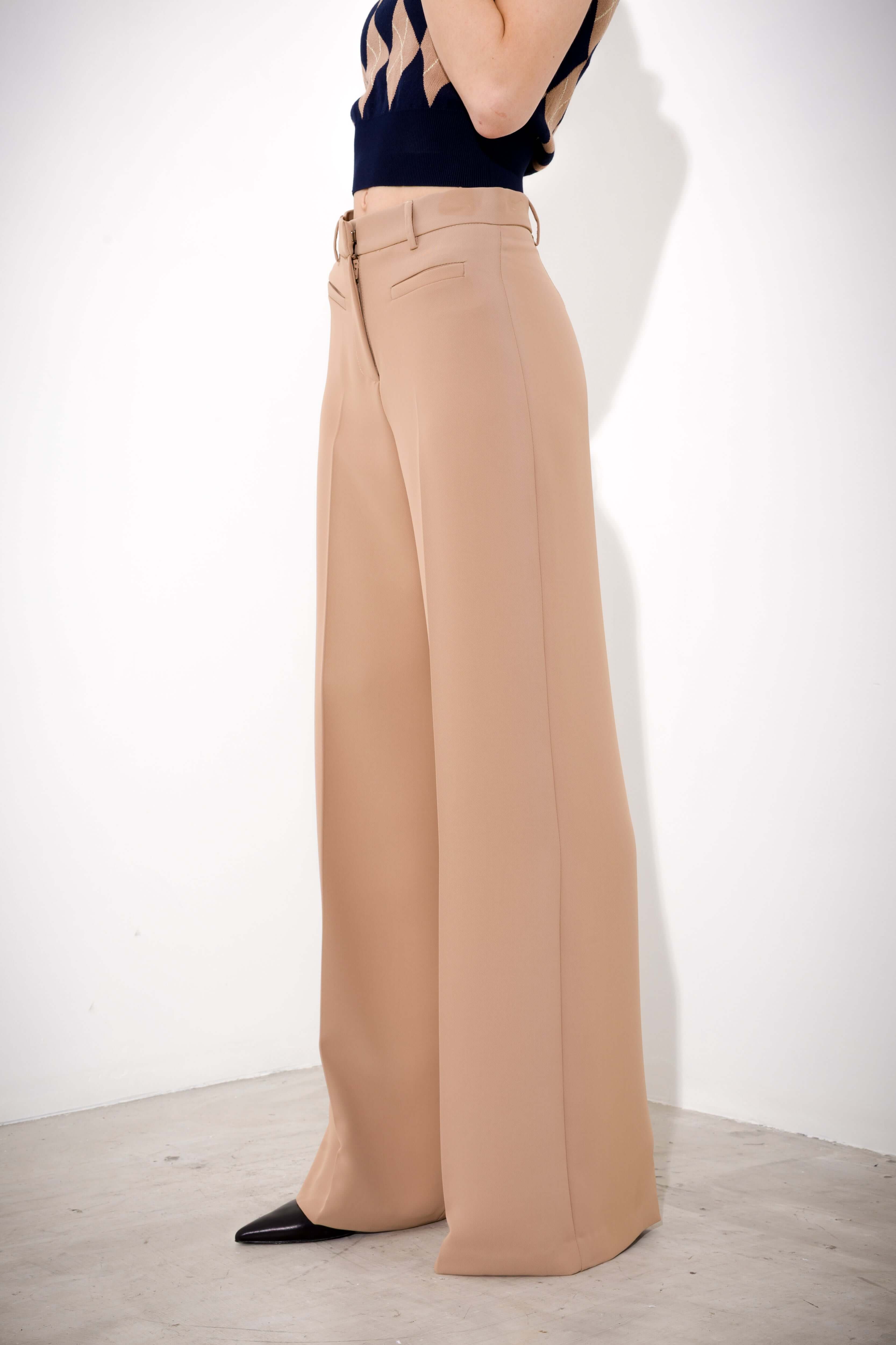 Pantalone a palazzo in fluido diagonale - Compagnia Italiana