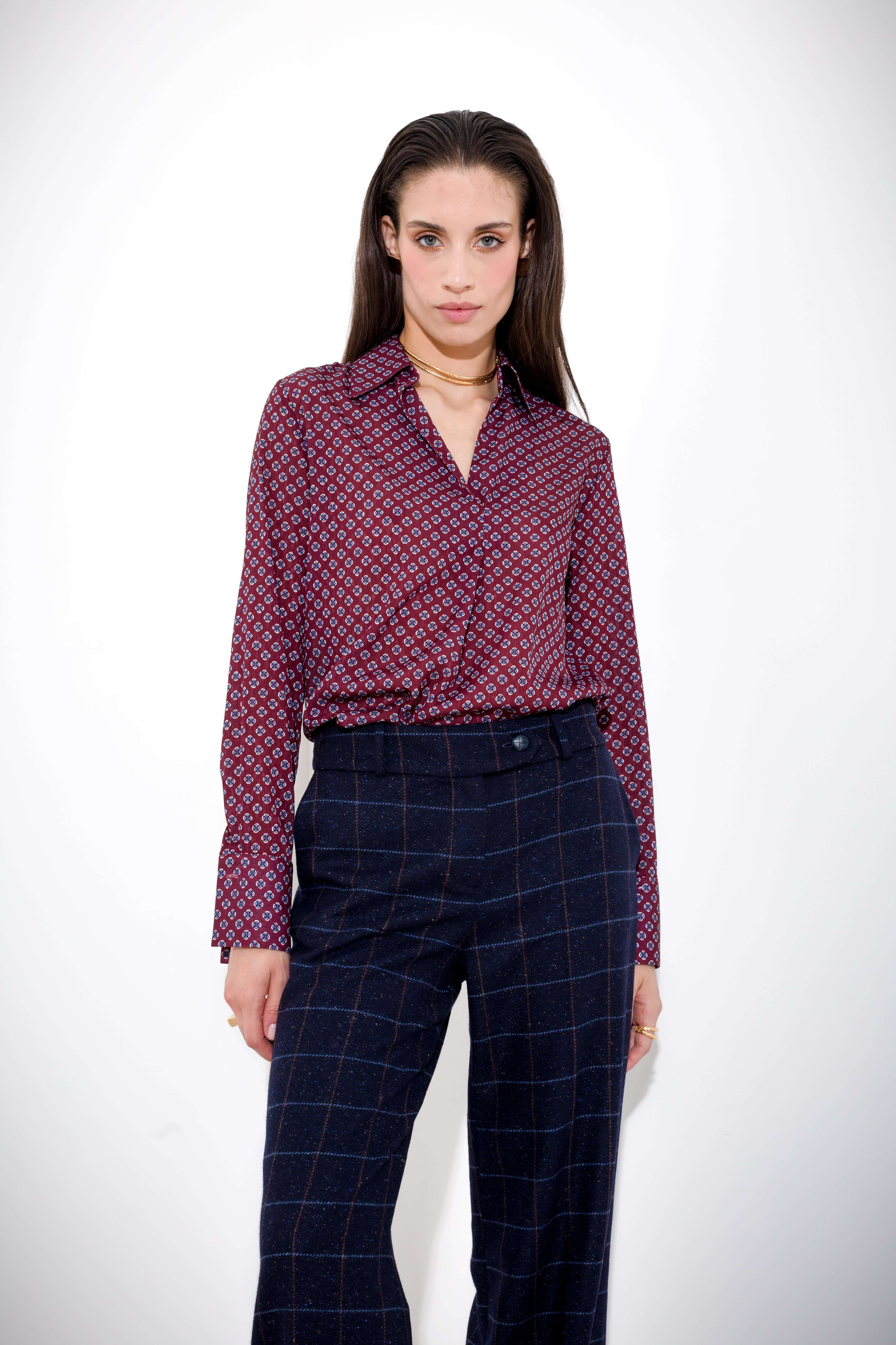 Blusa stampa cravatta in creponne - Compagnia Italiana