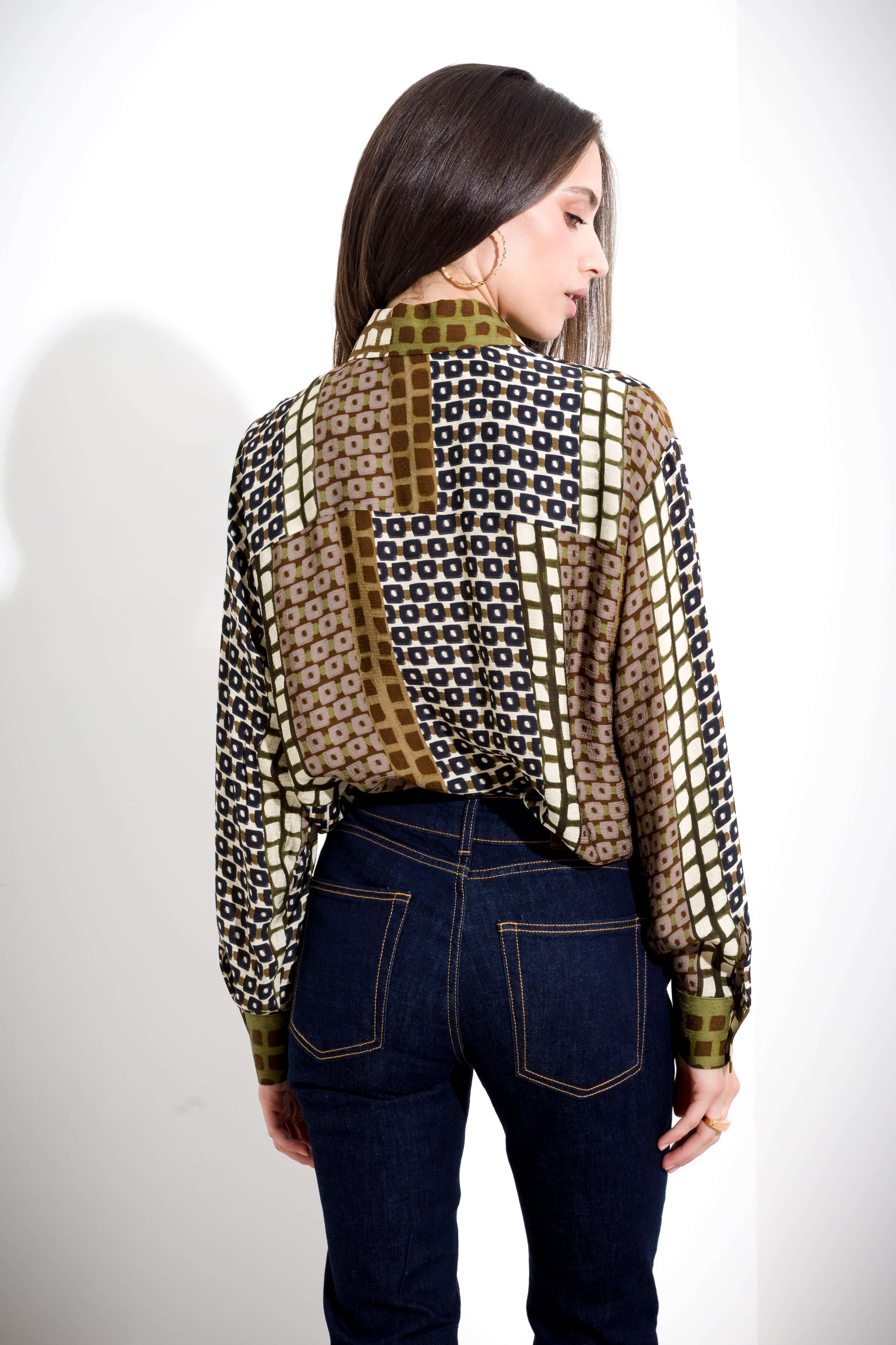 Camicia stampa geometric patch - Compagnia Italiana