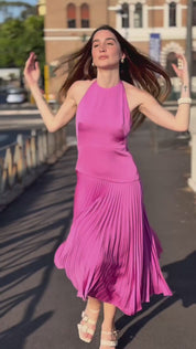 Abito midi con gonna plisse - Compagnia Italiana