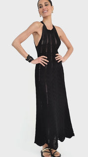 Abito in cotone lungo traforato in maglia - Compagnia Italiana