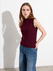 Maglia smanicata in cashmere blend Friendly Sweater