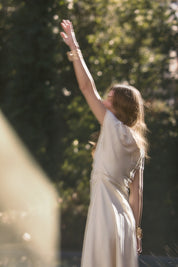 Midi dress in viscose linen