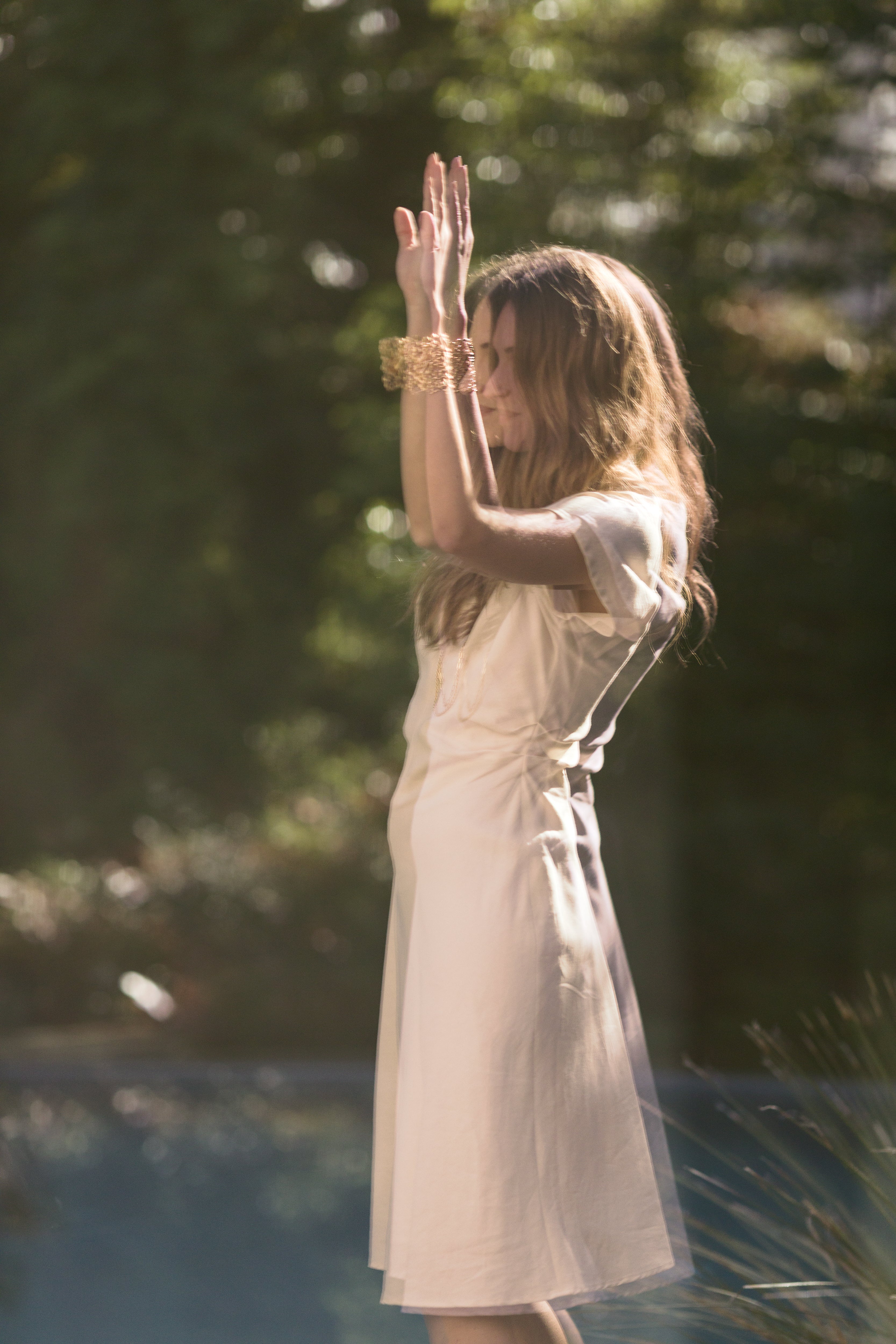 Midi dress in viscose linen