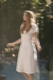 Midi dress in viscose linen