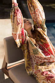 Printed cotton muslin blouse