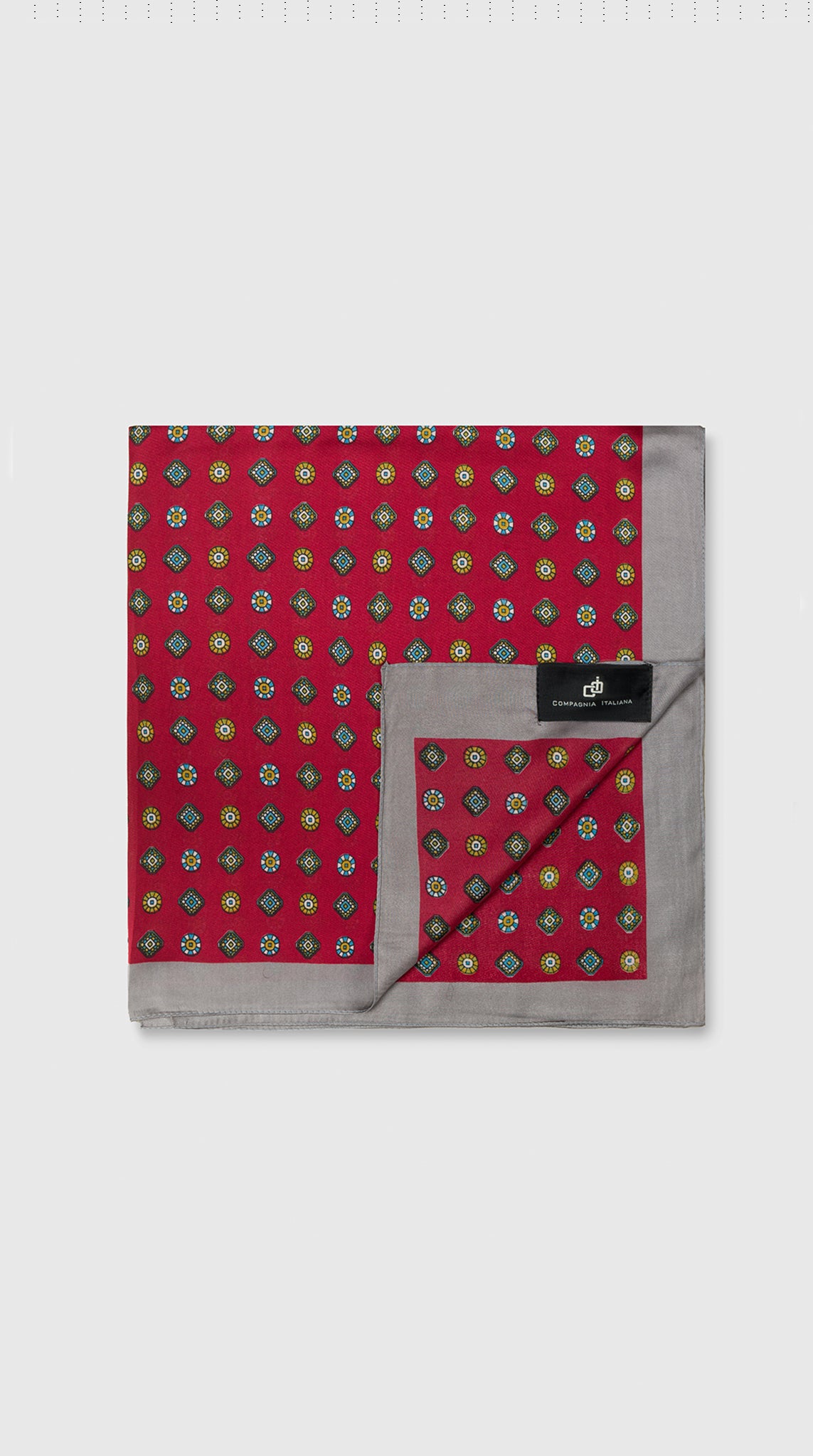 Foulard in seta con motivi geometrici