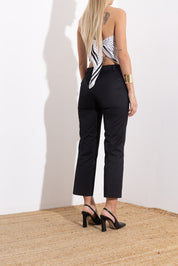 Straight leg cotton trousers