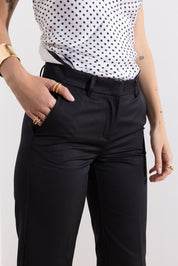 Straight leg cotton trousers