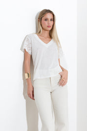 Slub viscose t-shirt