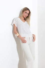 Slub viscose t-shirt