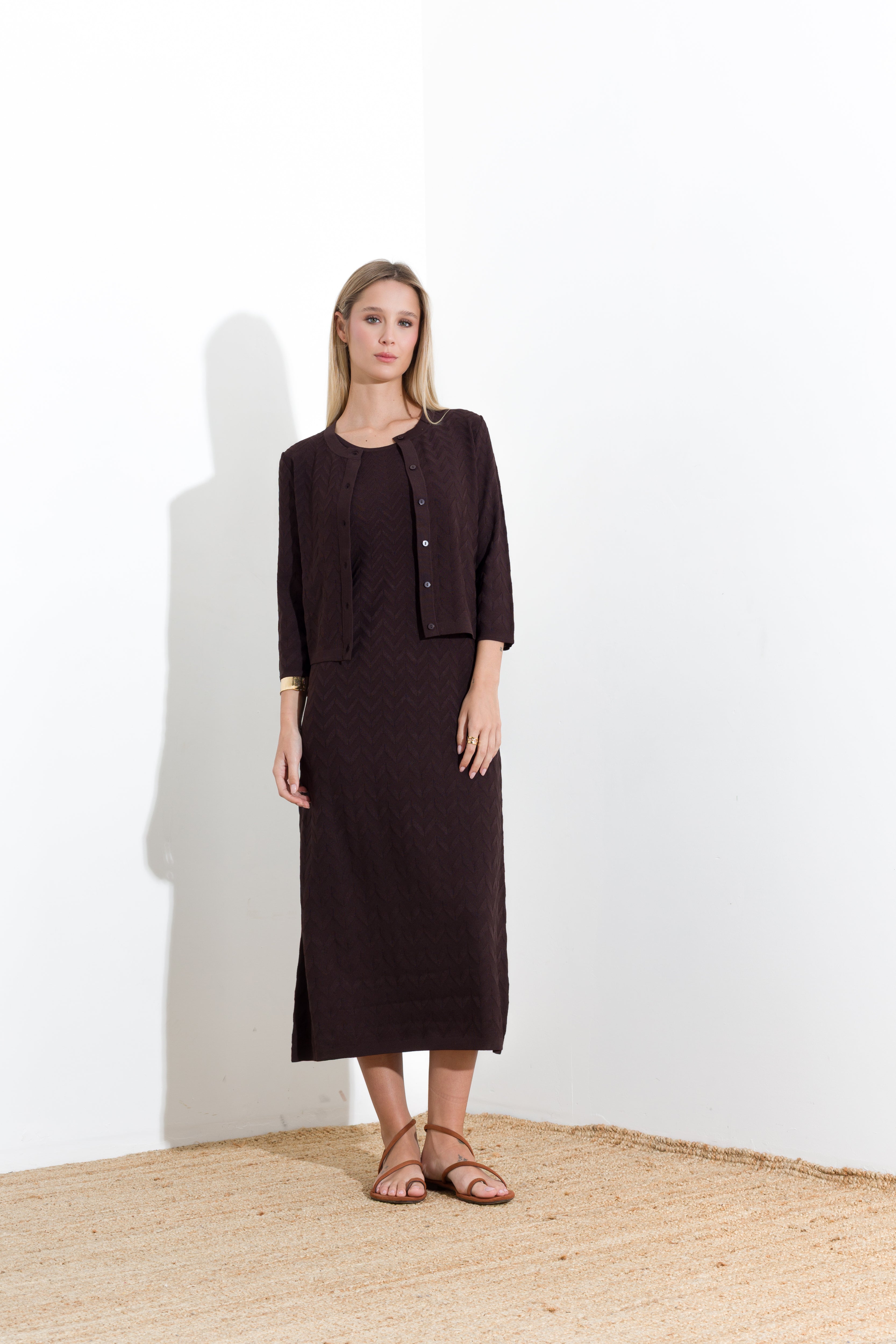 Viscose knit cardigan