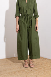 Oversized cotton trousers with drawstring