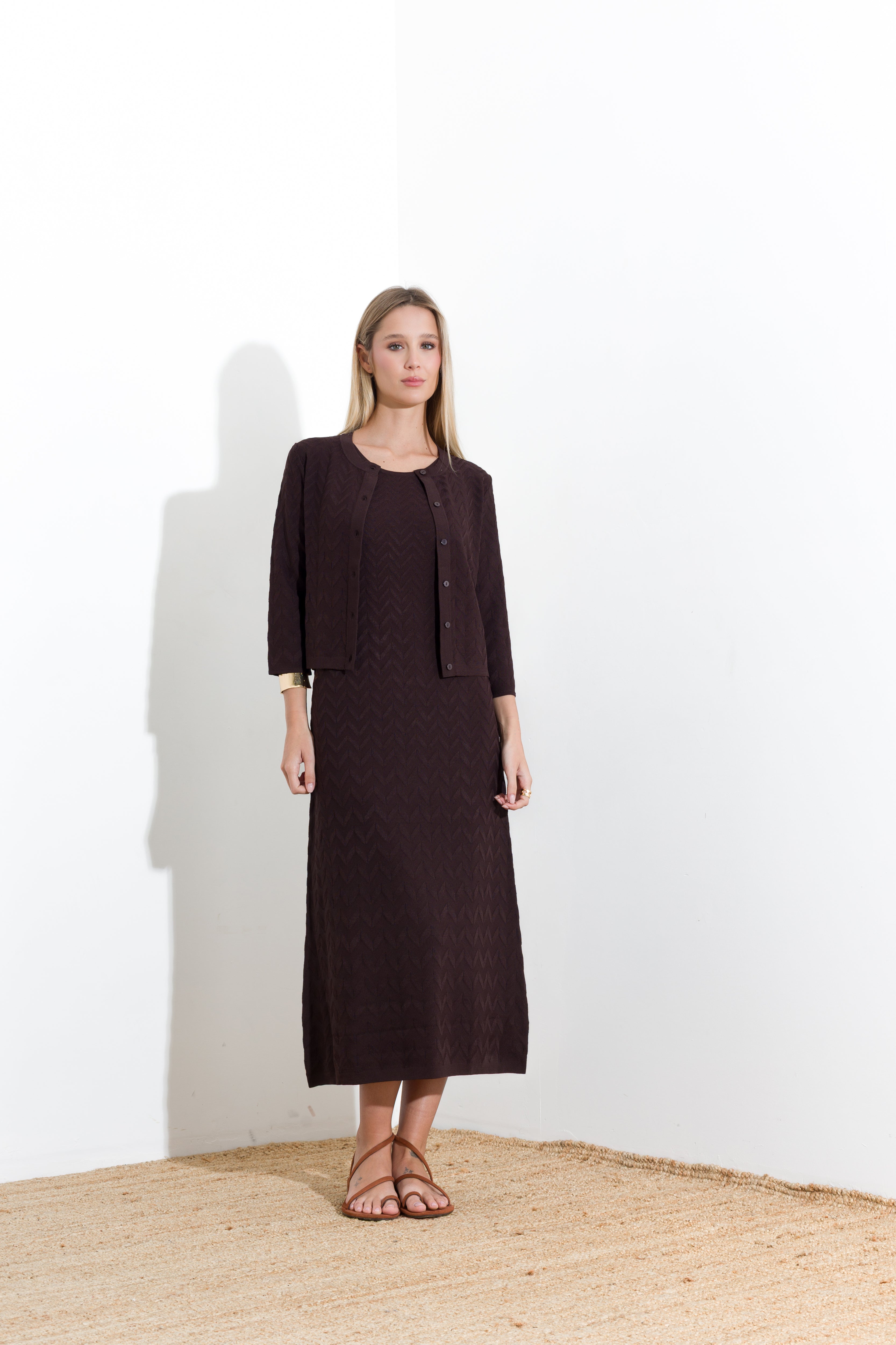 Viscose knit cardigan