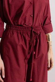 Oversized cotton trousers with drawstring