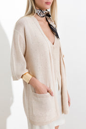 Cardigan con micro paillettes