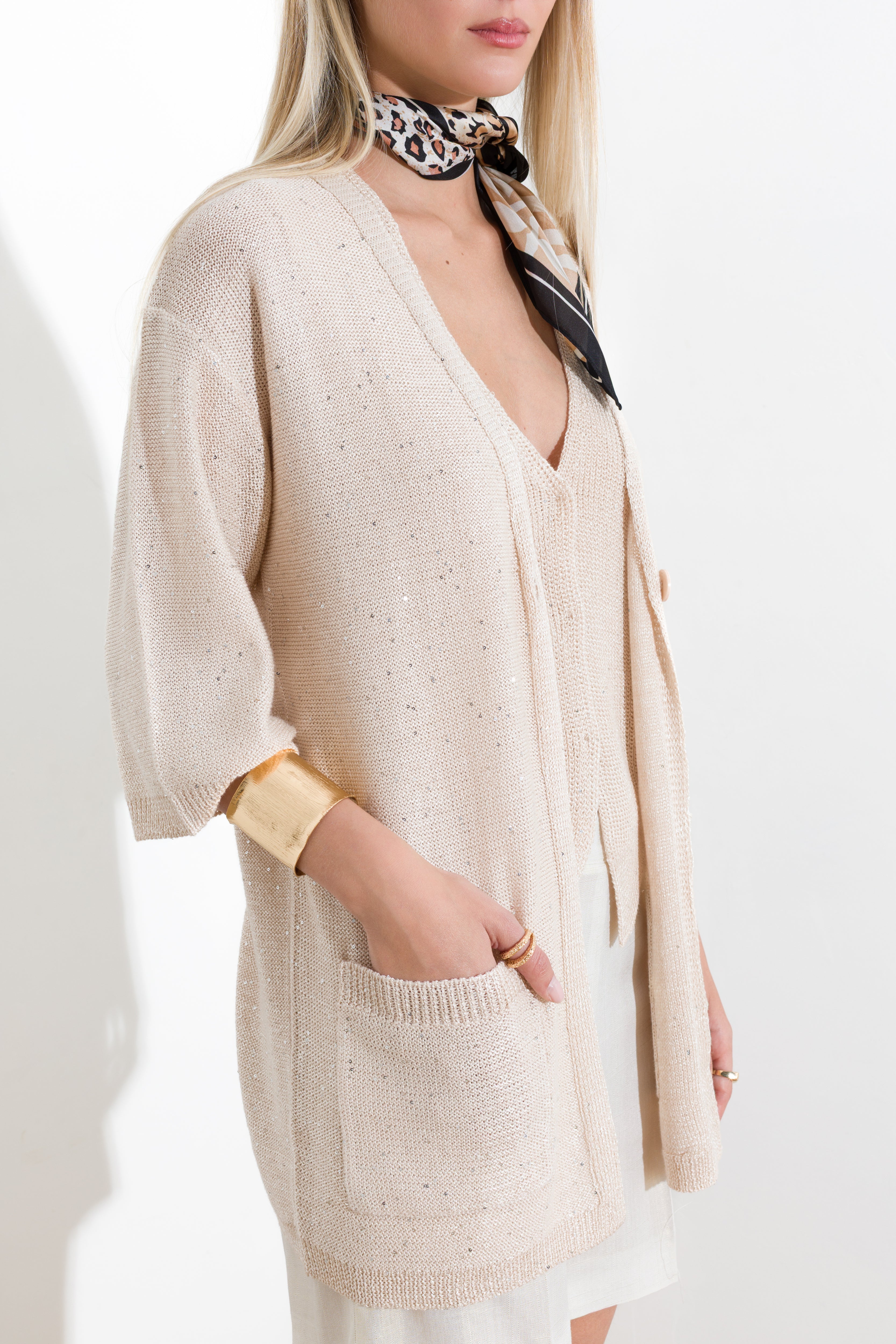 Cardigan con micro paillettes