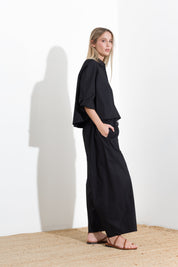 Pantalone over in cotone con coulisse