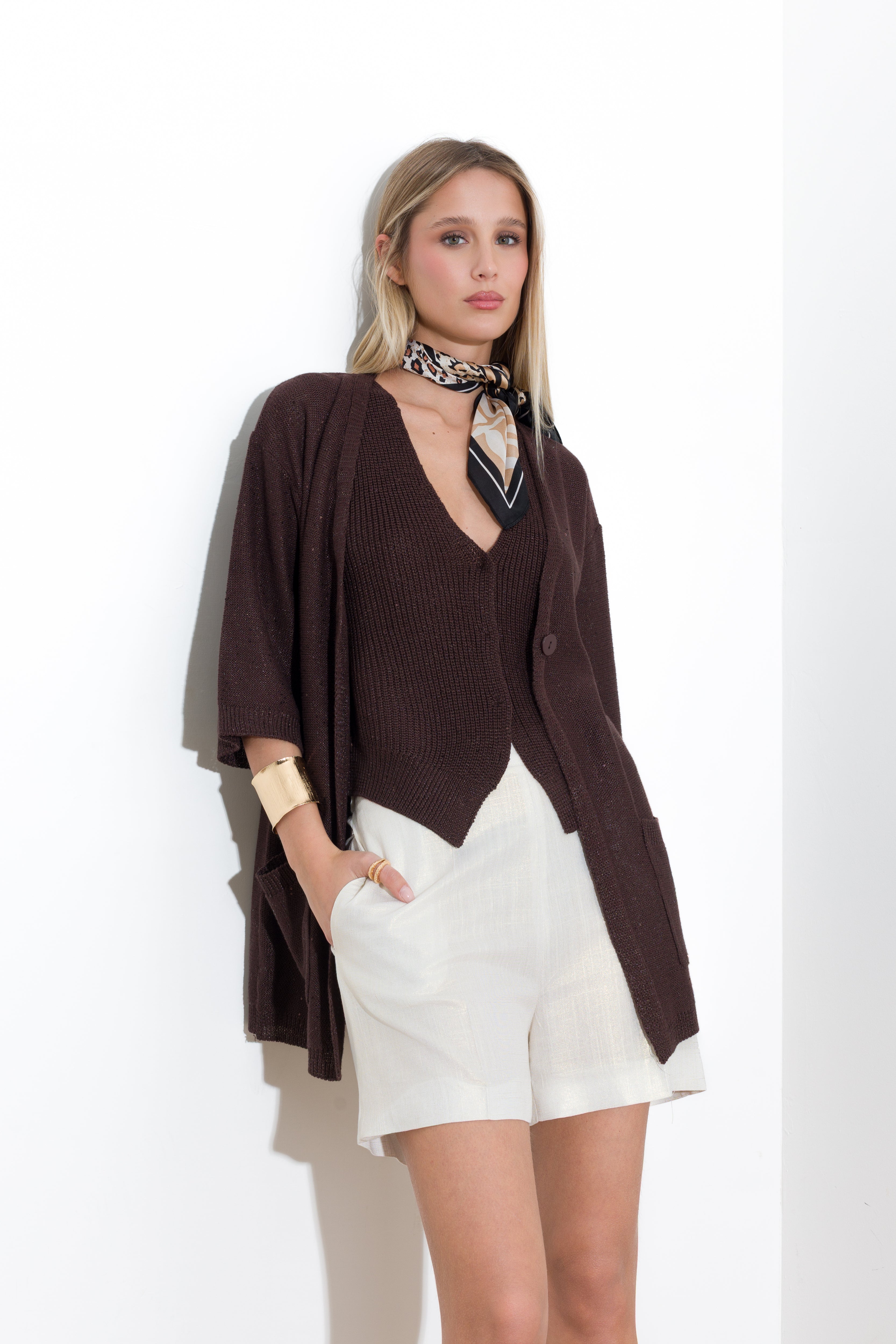 Gilet con micro paillettes