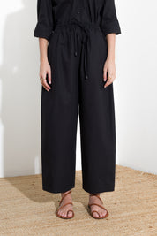 Pantalone over in cotone con coulisse