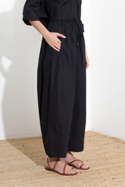 Pantalone over in cotone con coulisse