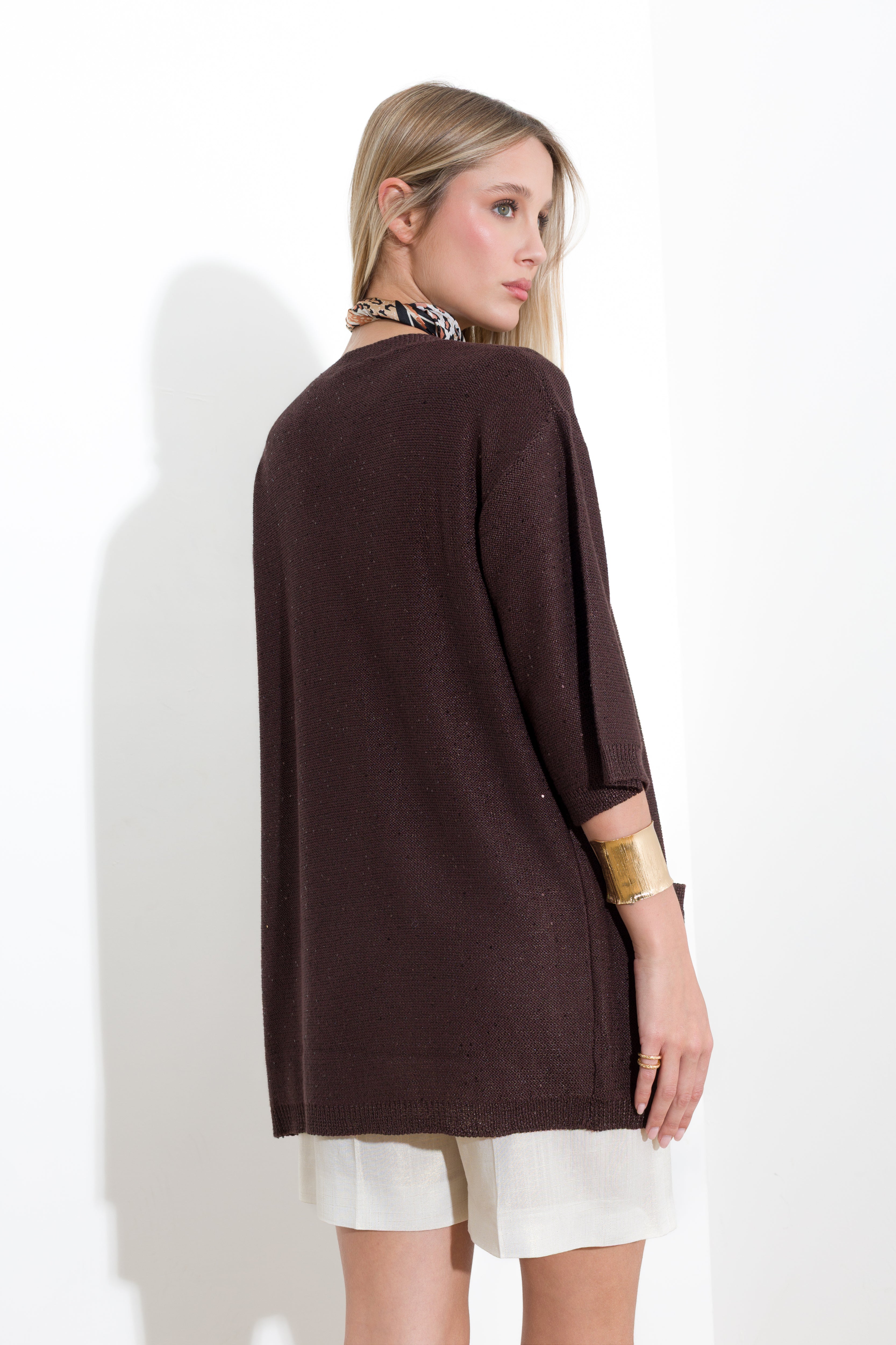 Cardigan con micro paillettes