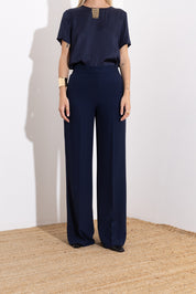 Diagonal fluid trousers