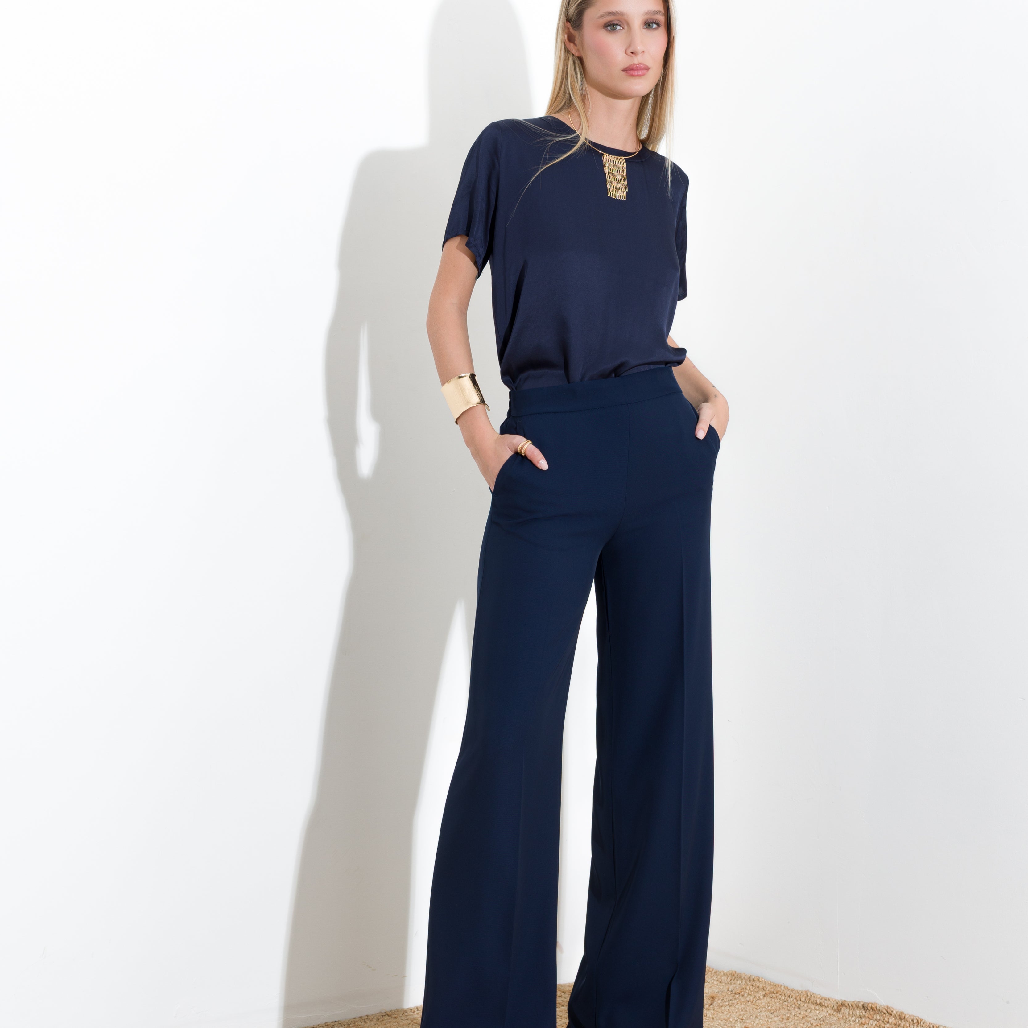 Pantalone in fluido diagonale - Compagnia Italiana