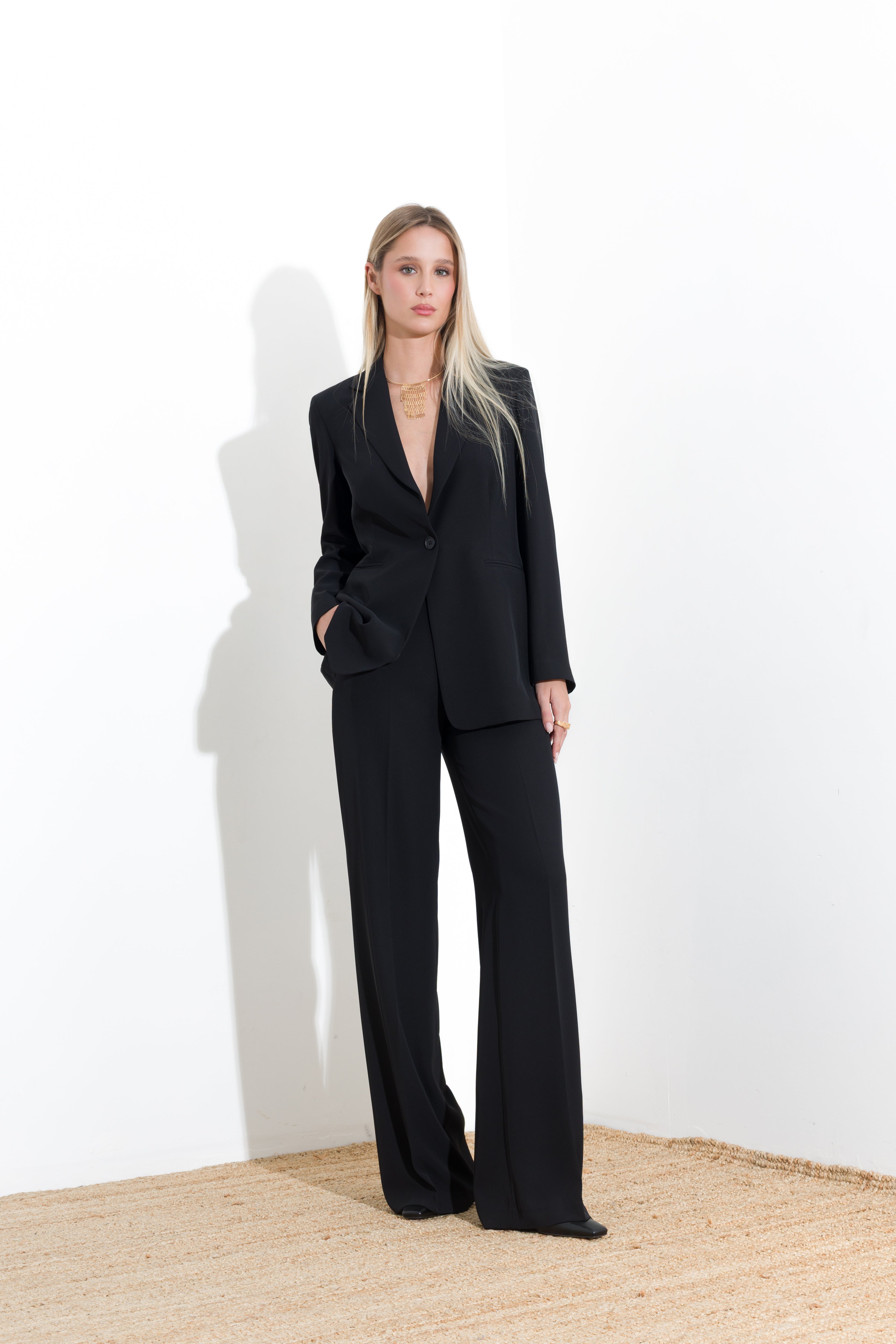 Pantalone in fluido diagonale