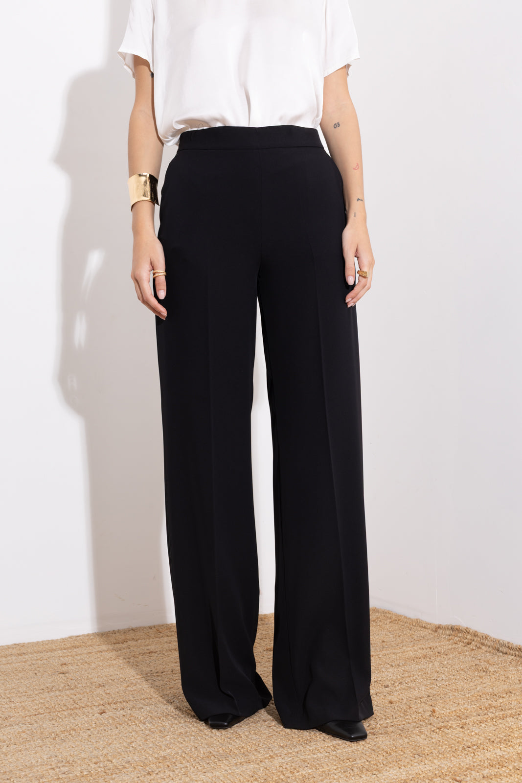 Pantalone in fluido diagonale