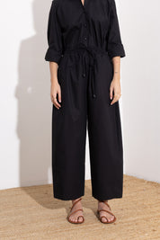 Oversized cotton trousers with drawstring