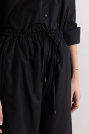 Oversized cotton trousers with drawstring