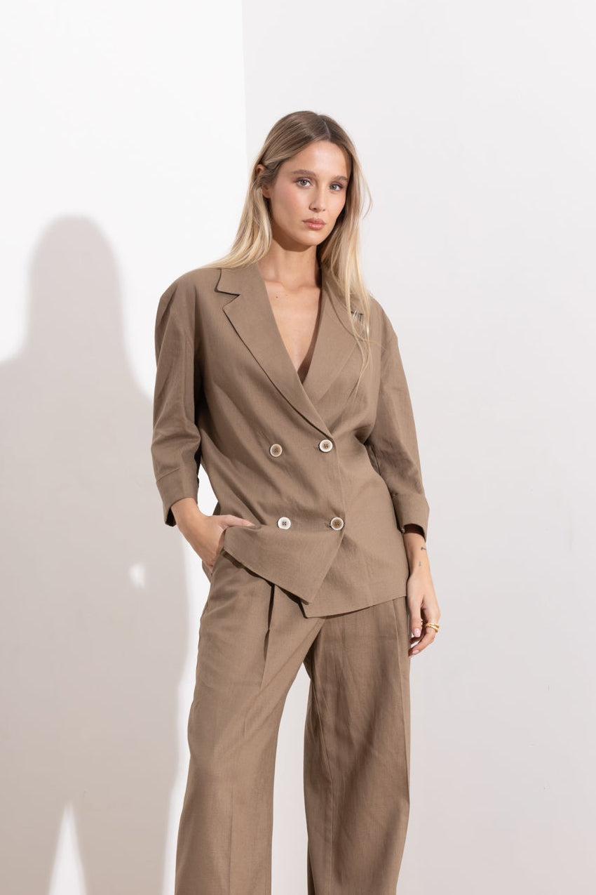 Blazer in lino viscosa