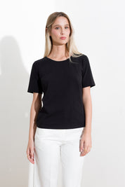 T-shirt in cotone con micro catena
