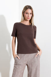 T-shirt in cotone con micro catena