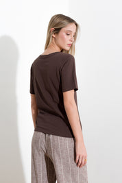T-shirt in cotone con micro catena