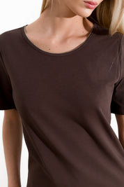 T-shirt in cotone con micro catena