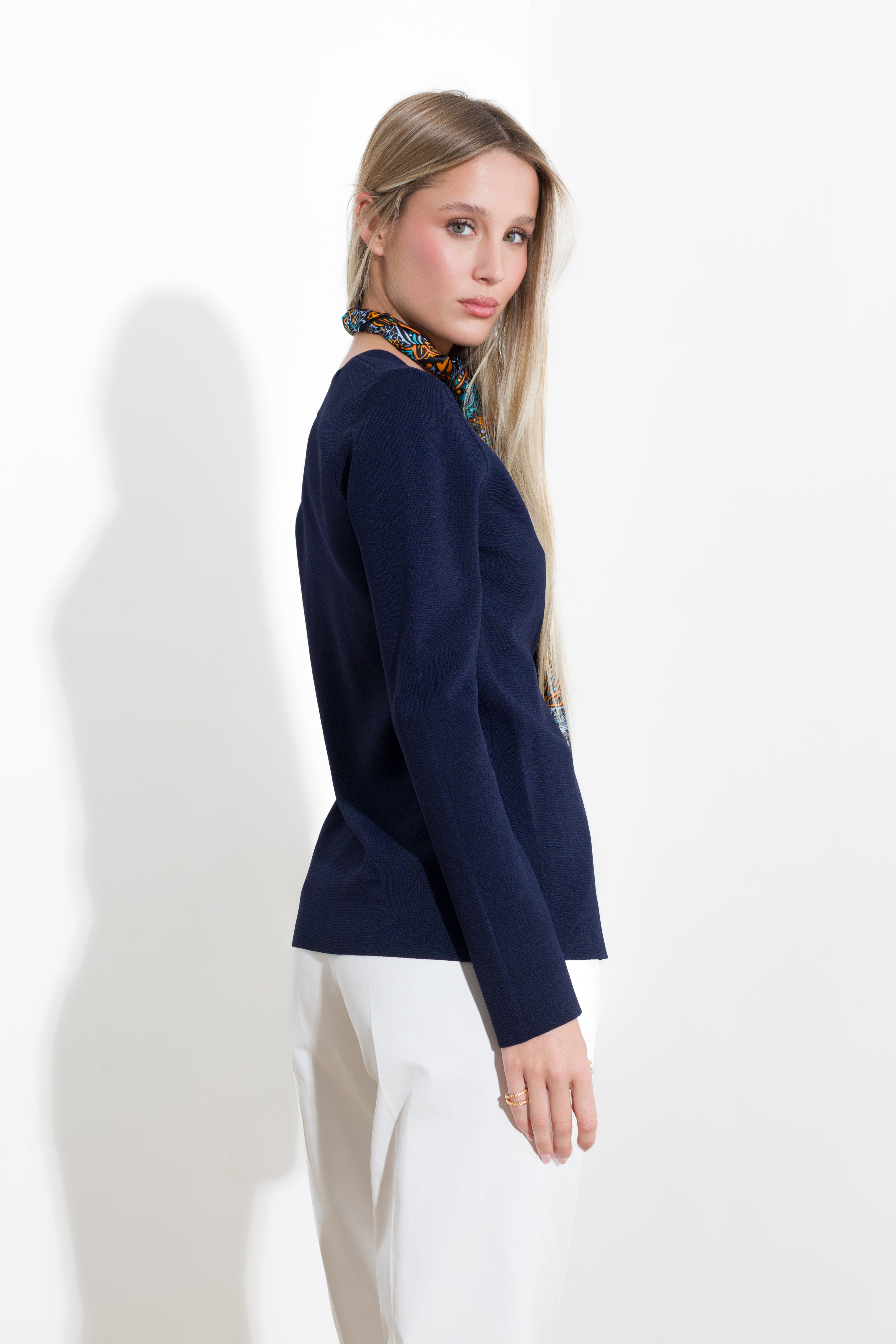 Viscose stockinette stitch cardigan
