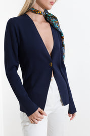 Viscose stockinette stitch cardigan