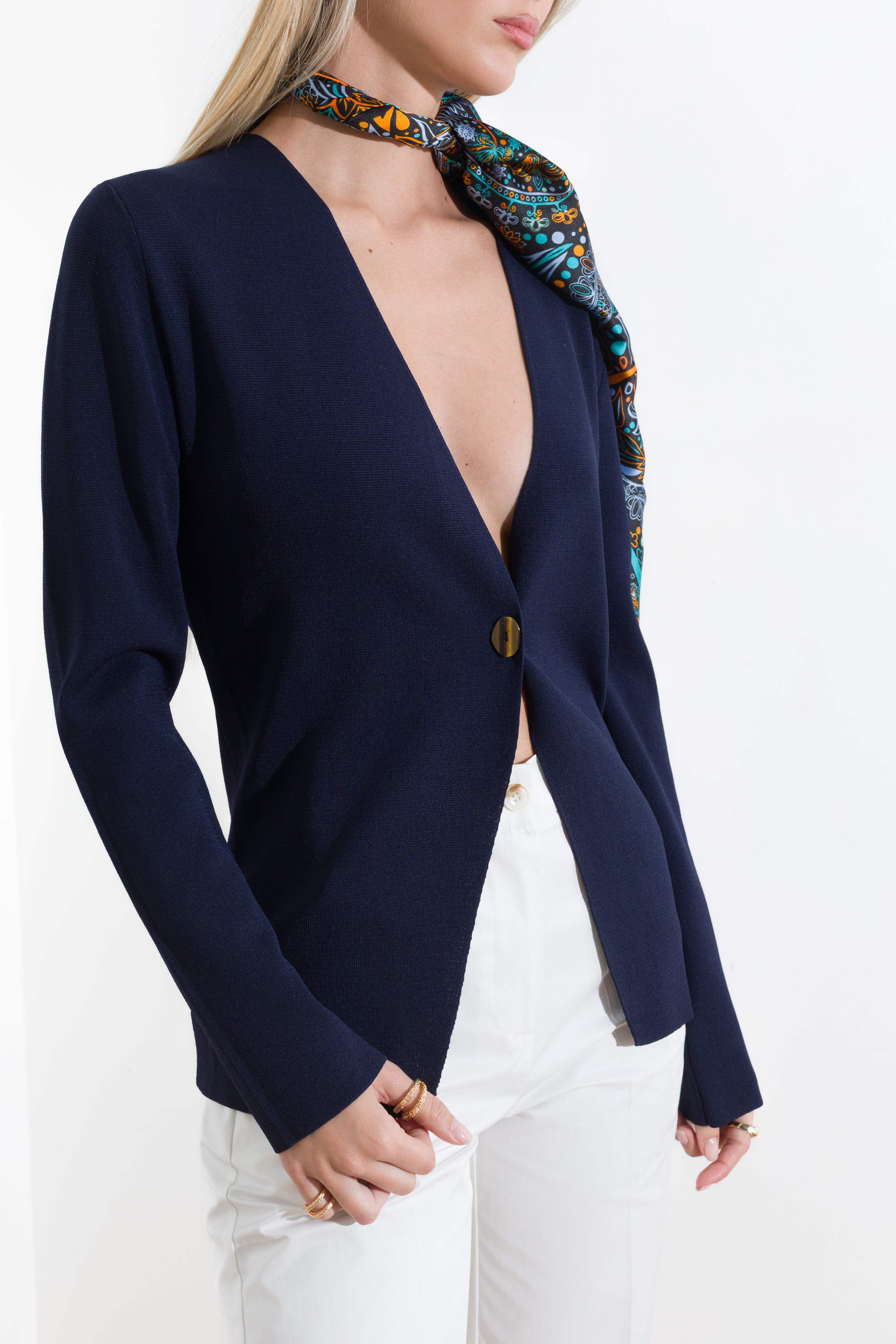 Viscose stockinette stitch cardigan