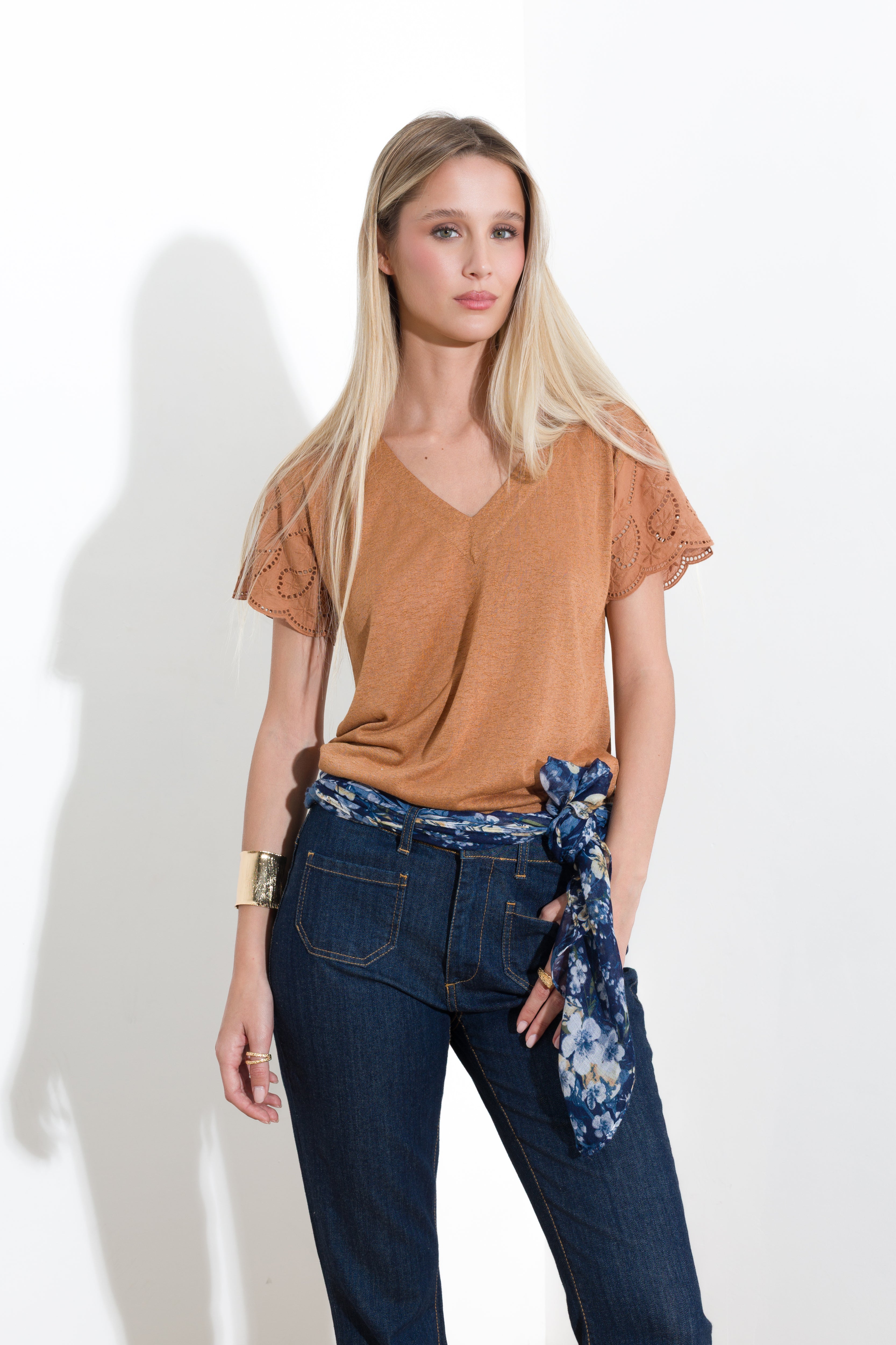 Slub viscose t-shirt