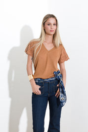 Slub viscose t-shirt
