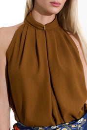 Top in nylon viscose creponne