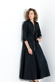 Long dress in lightweight taffeta