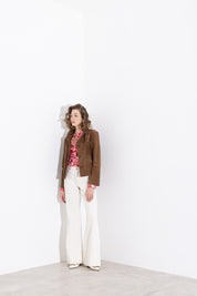 Giacca in pelle scamosciata