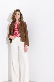 Giacca in pelle scamosciata