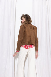 Giacca in pelle scamosciata