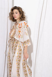 Printed cotton voile tunic