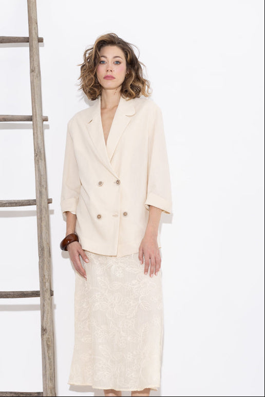 Viscose linen blazer