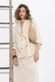 Viscose linen blazer
